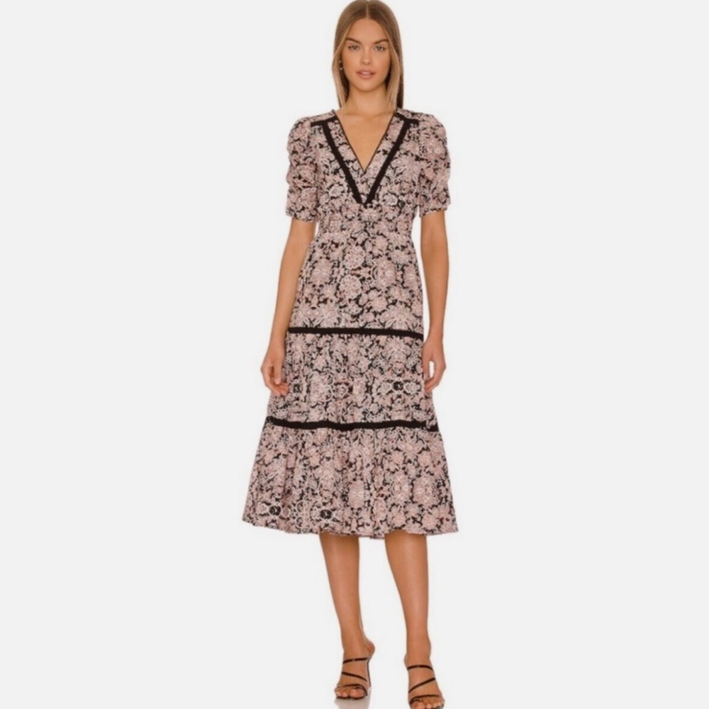 Bb Dakota pink and black paisley dress